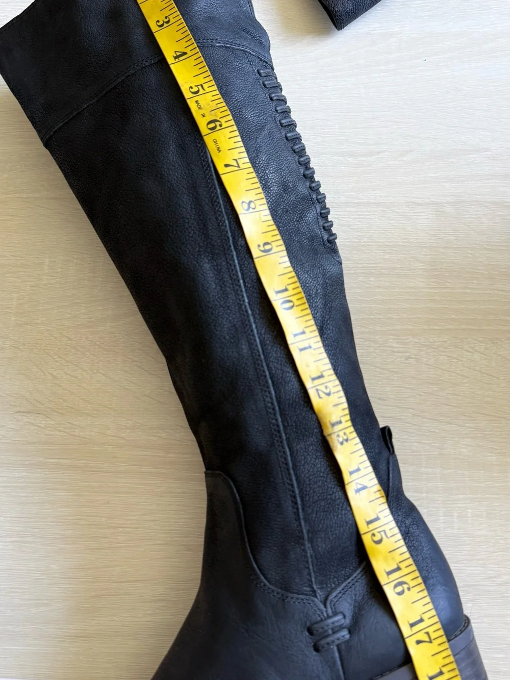 Vince Camuto Women’s Black Leather Knee High Riding Boots Size 6M 36.5
